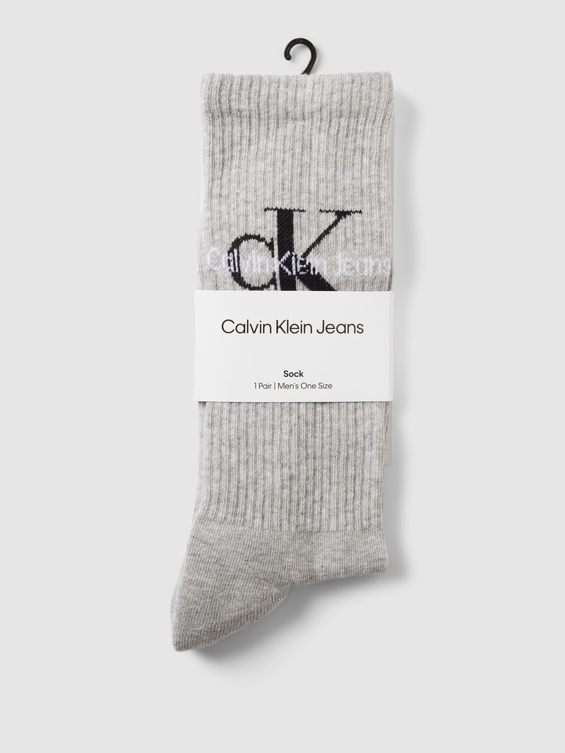 Socken mit Label-Detail in mittelgrau meliert