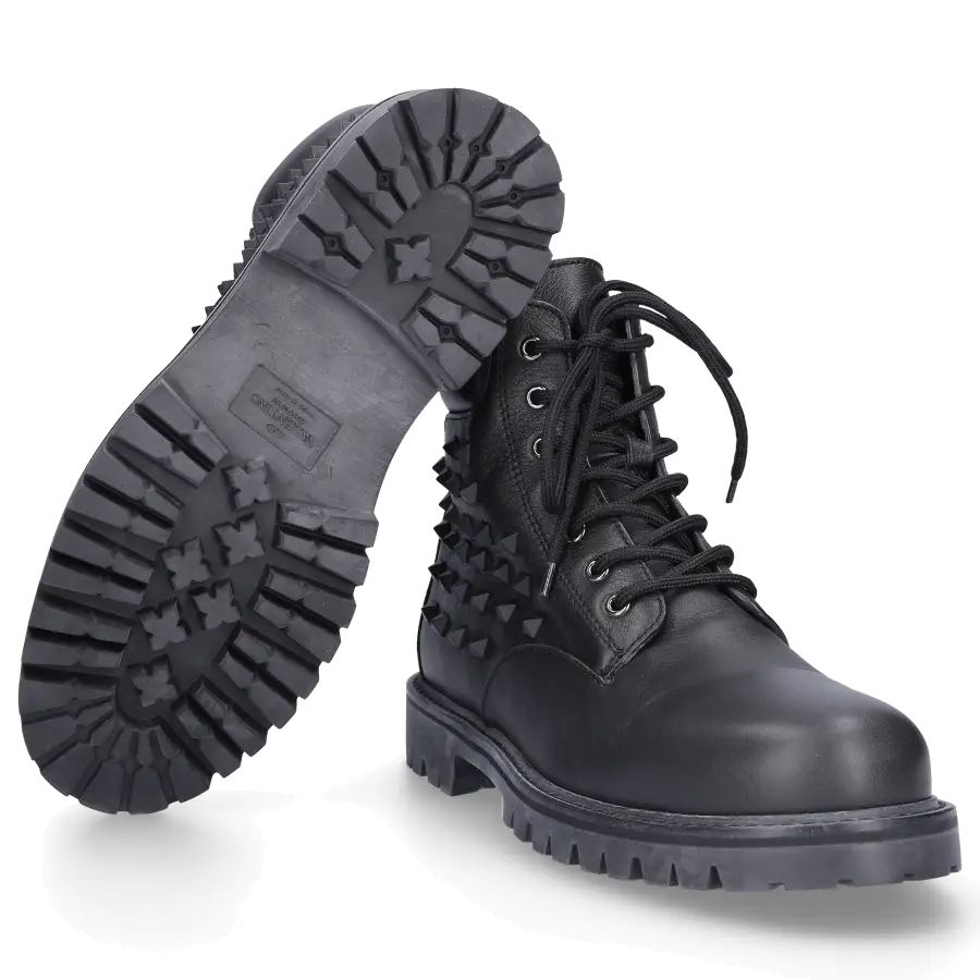 Valentino Garavani - Stiefeletten COMBAT ANKLE BOOTS Kalbsleder - schwarz