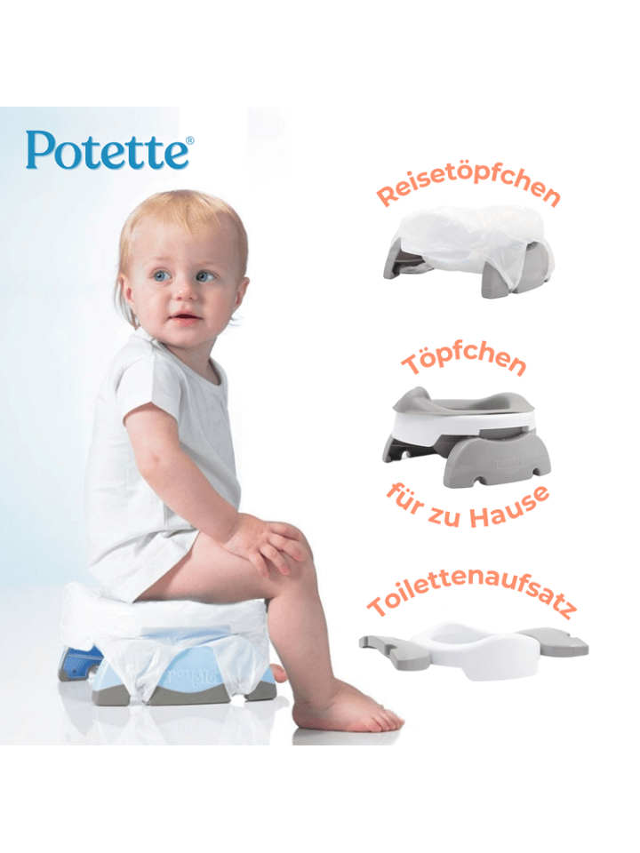 Potette Töpfchen 2in1: Toilettensitz & Potty zum Reisen 15M  in Grau günstig kaufen onesize