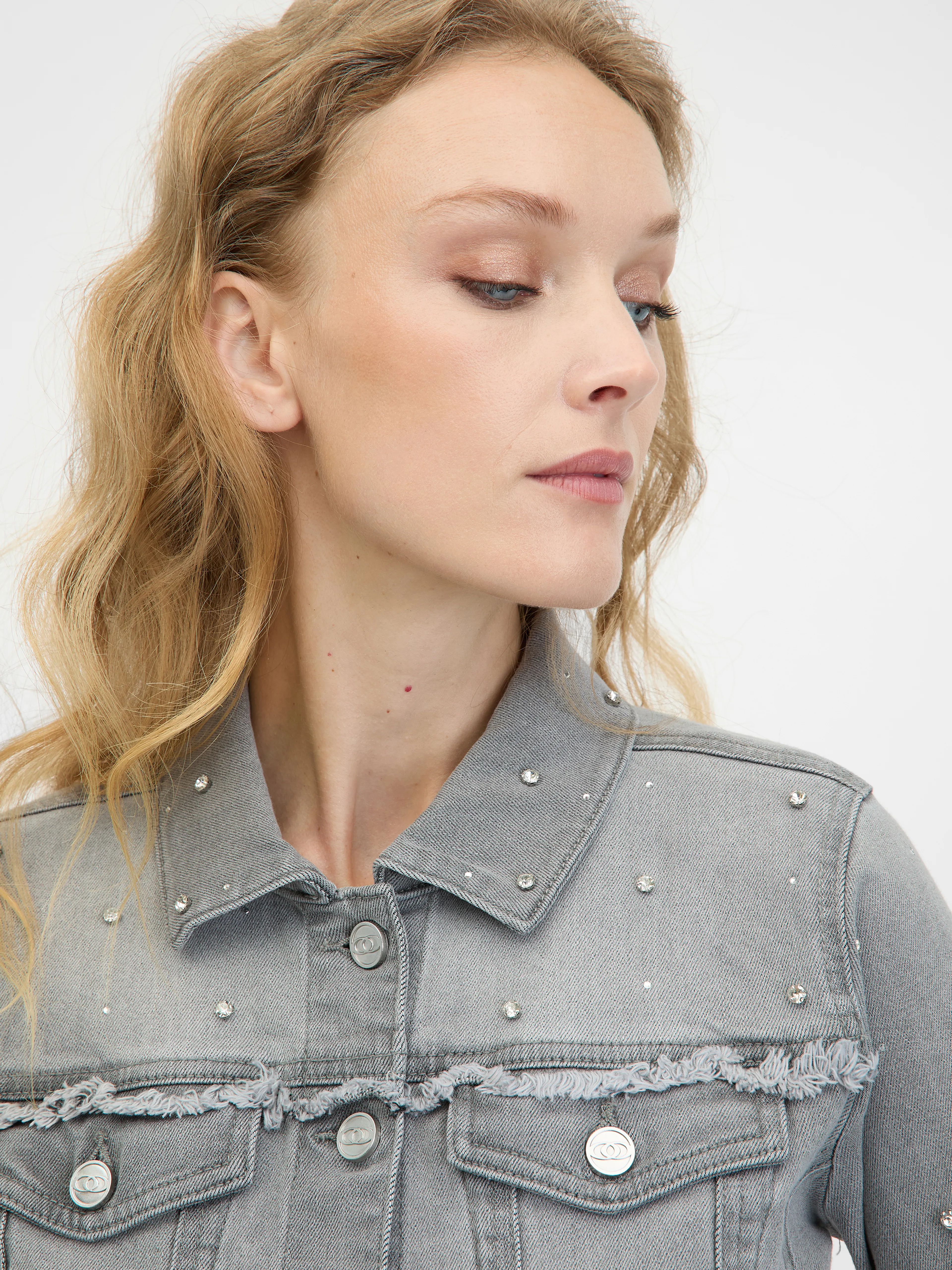 Graue Damen-Jeansjacke ORSAY