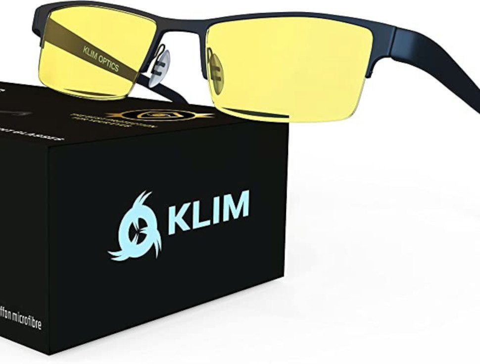 KLIM Brille Optics Blaulichtfilter Brille, Computerbrille zum Arbeiten, Spielen, hochwertige Anti-Blaulicht Brille, deutsche Entwicklung