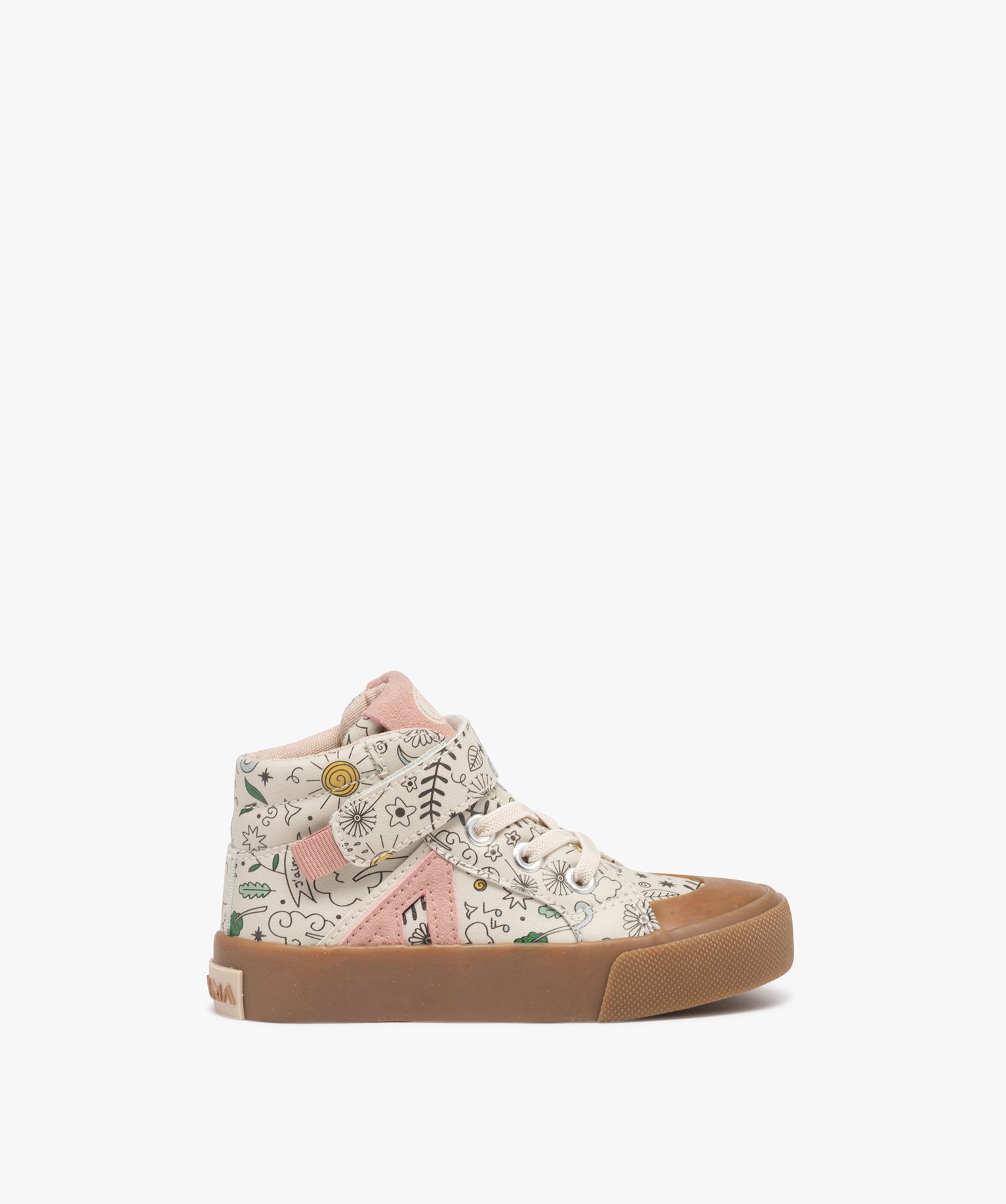 Baskets bébé fille mid-cut à motifs - Alma Planète multicolore | GEMO