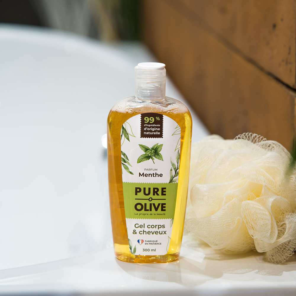 pure olive Gel corps et cheveux parfum menthe Gel corps et cheveux