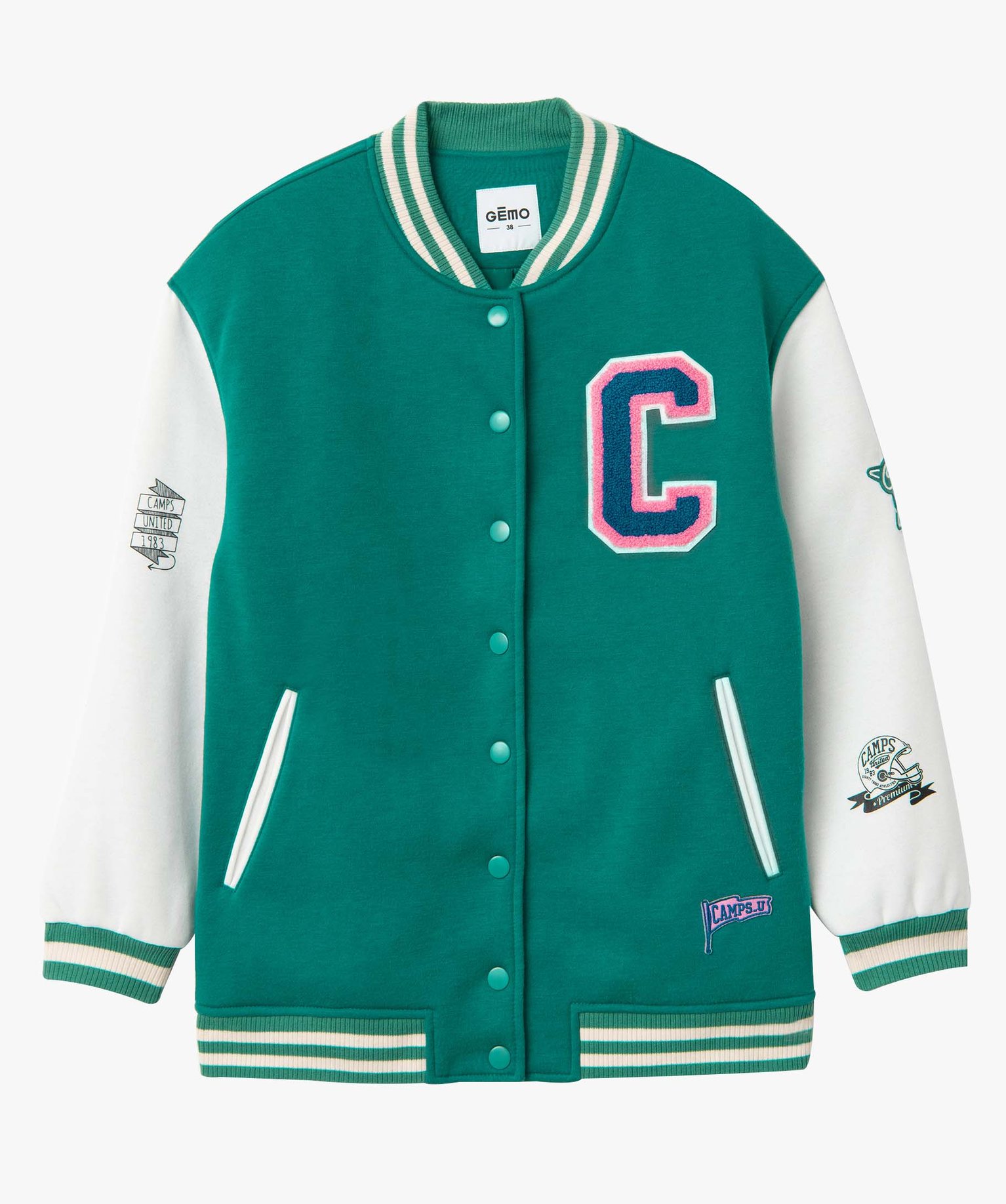 Blouson femme avec manches contrastantes - Camps United vert | GEMO
