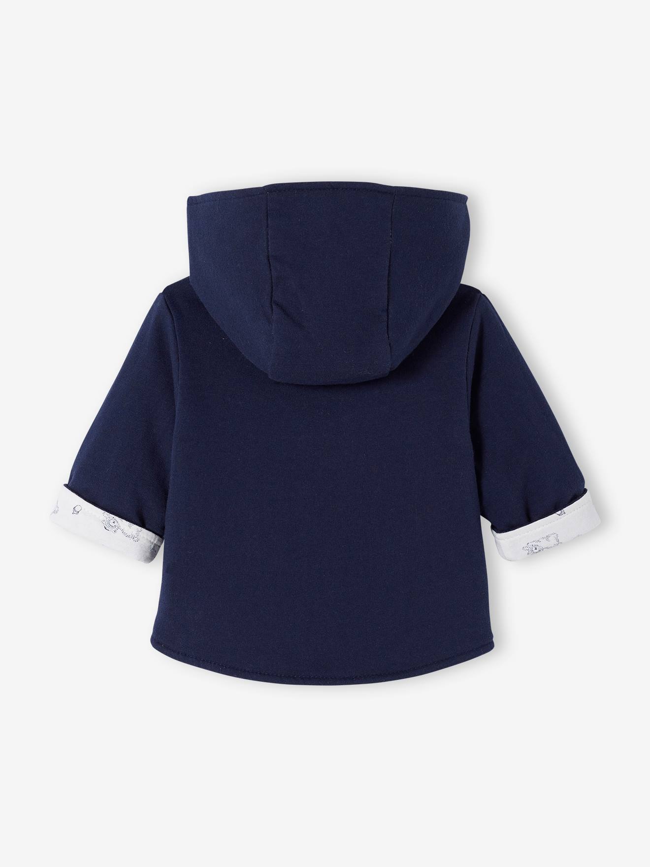 Veste réversible bébé à capuche ivoire