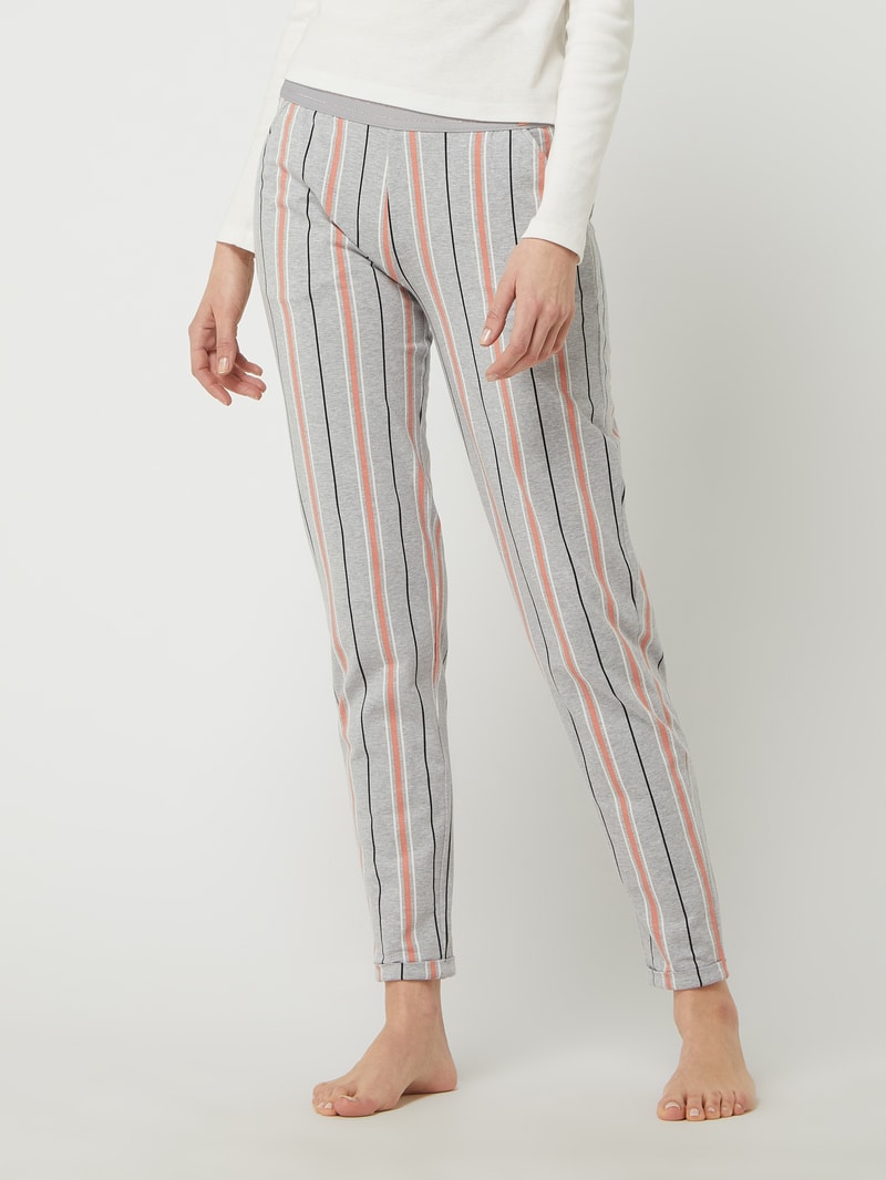 Lounge-Hose mit Allover-Muster in hellgrau