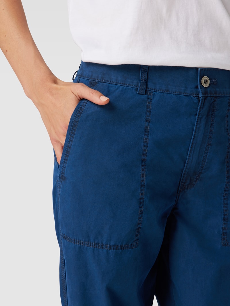 Stoffhose in verkürzter Passform in marineblau
