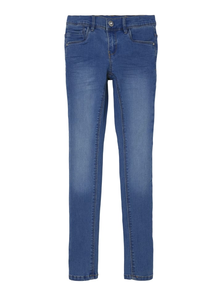 name it Skinny Fit Jeans für Mädchen in Medium Blue Denim günstig kaufen