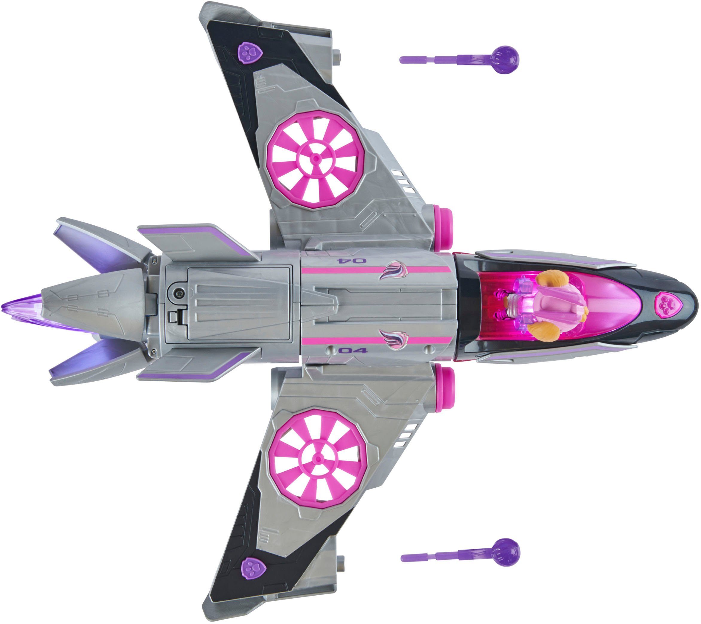 Spin Master Spielzeug-Flugzeug PAW Patrol, Der Mighty Kinofilm: Skyes Deluxe Superhelden-Jet, inkl. Skye Figur, mit Licht- und Soundeffekt