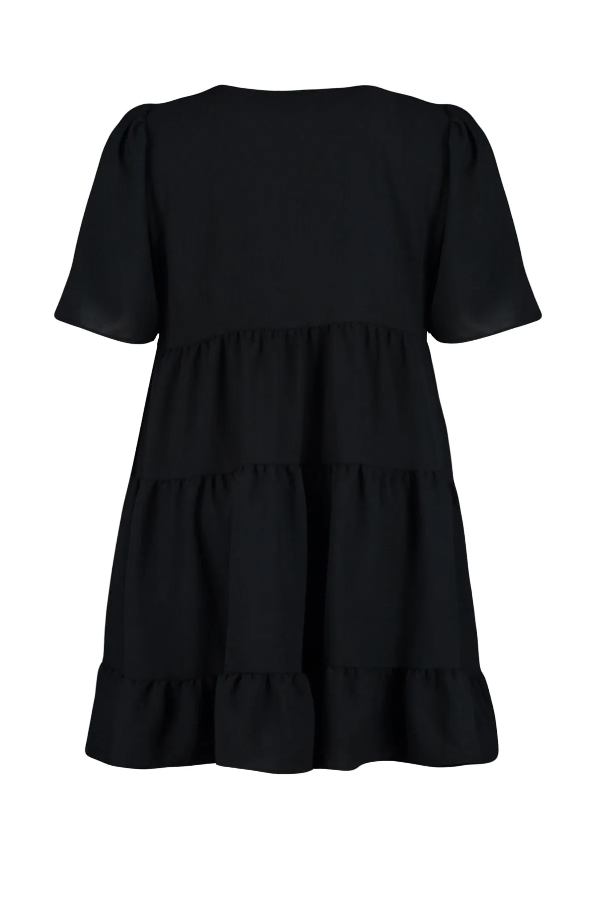 Trendyol Curve  Schwarzes gewebtes Volantkleid TBBSS22EL1597
