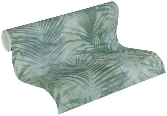 A.S. Création Vliestapete Neue Bude 2.0 Tropical Concret mit Palmenblättern, floral, Dschungeltapete Tapete Palmen