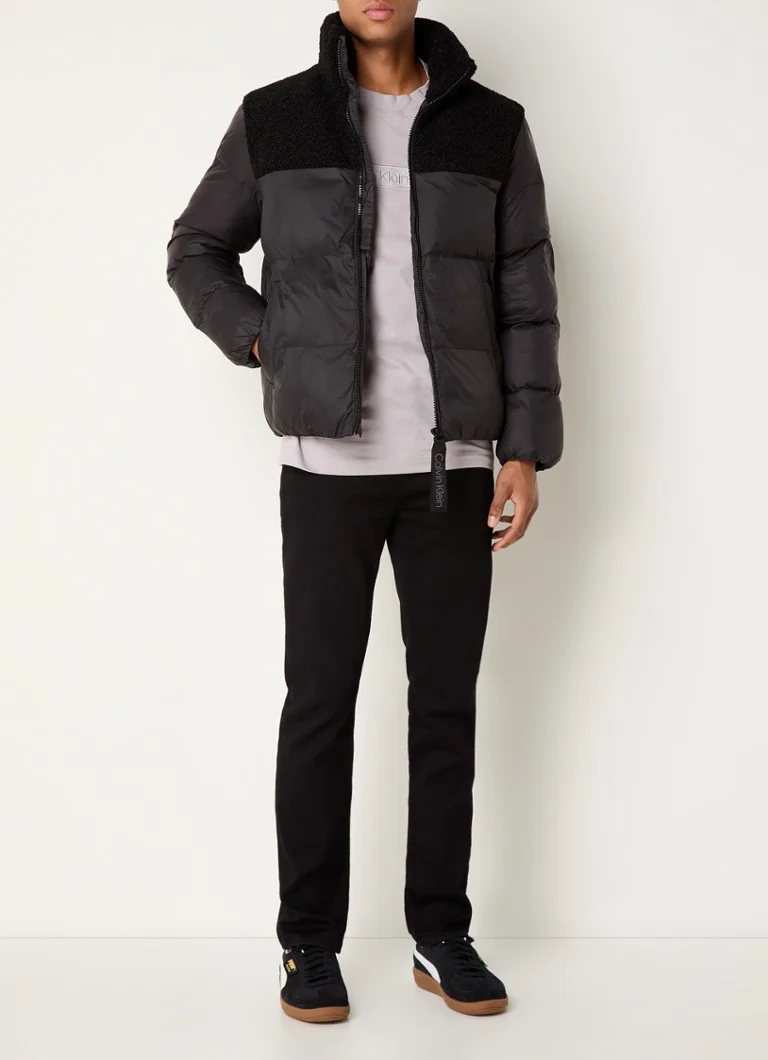 Giacca imbottita Calvin Klein in sherpa con dettagli in peluche