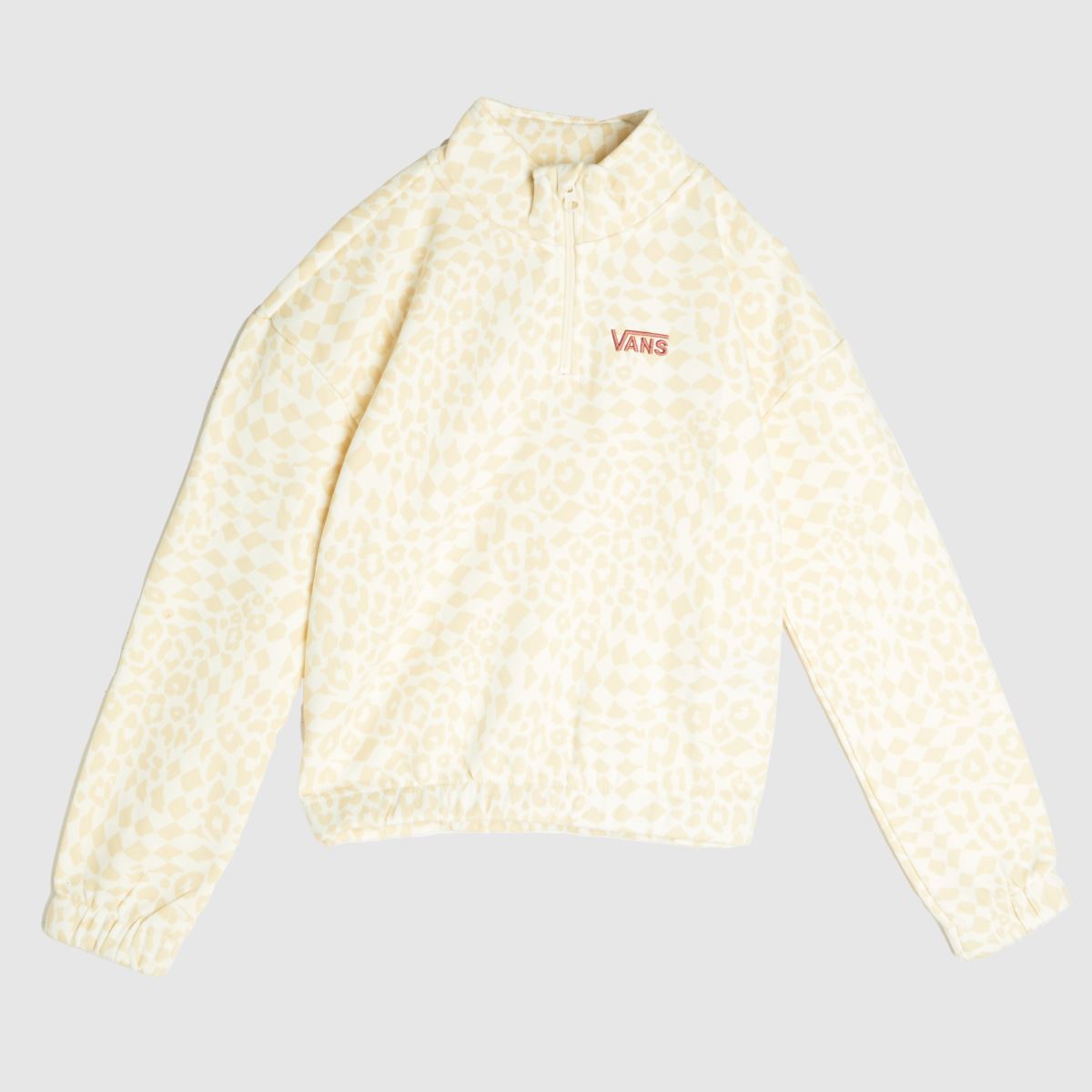 Vans barnmönstrad sweatshirt i vitt och beige
