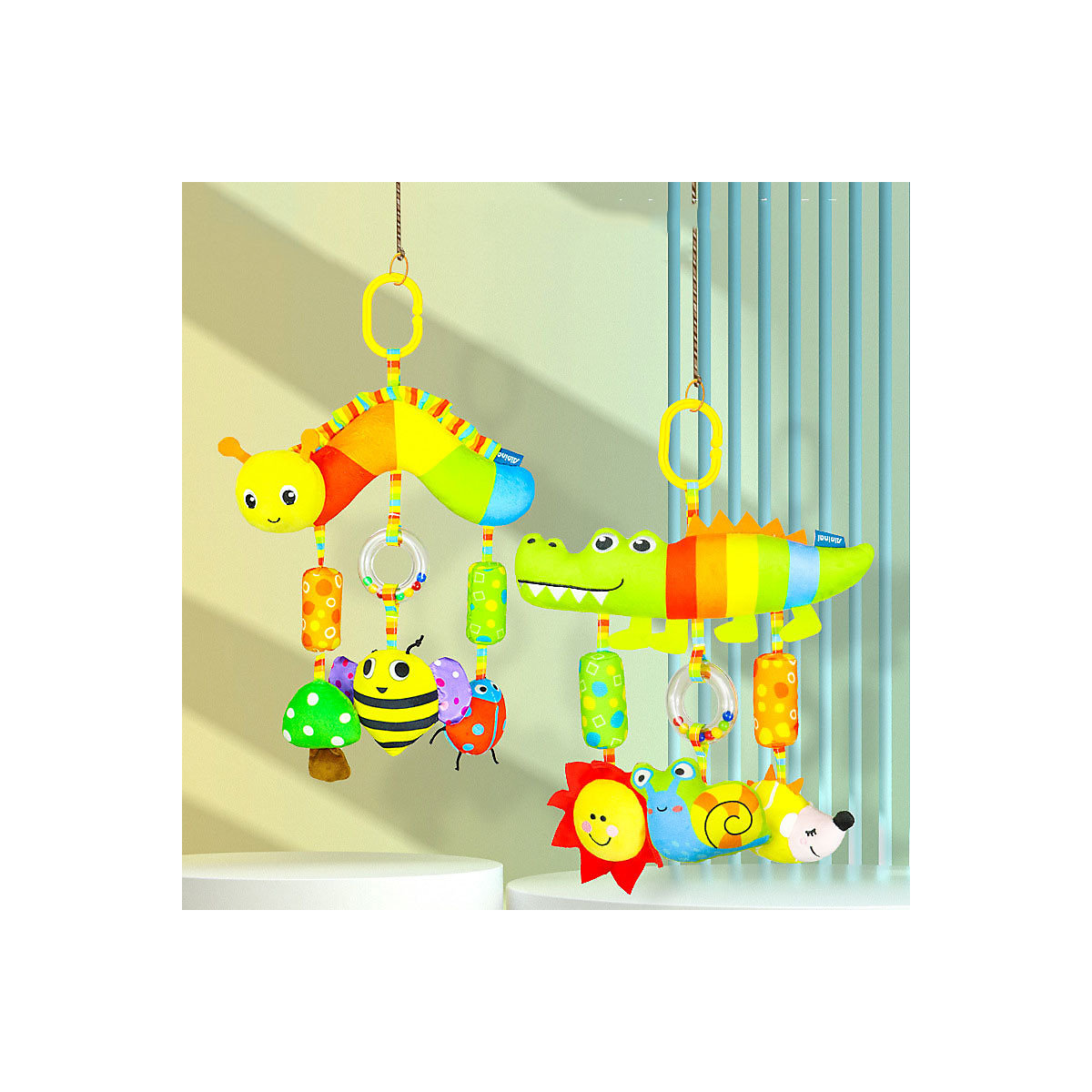 Cartoon Tier Windspiel Spielzeug Bunte Baby Auto hängen Spielzeug
