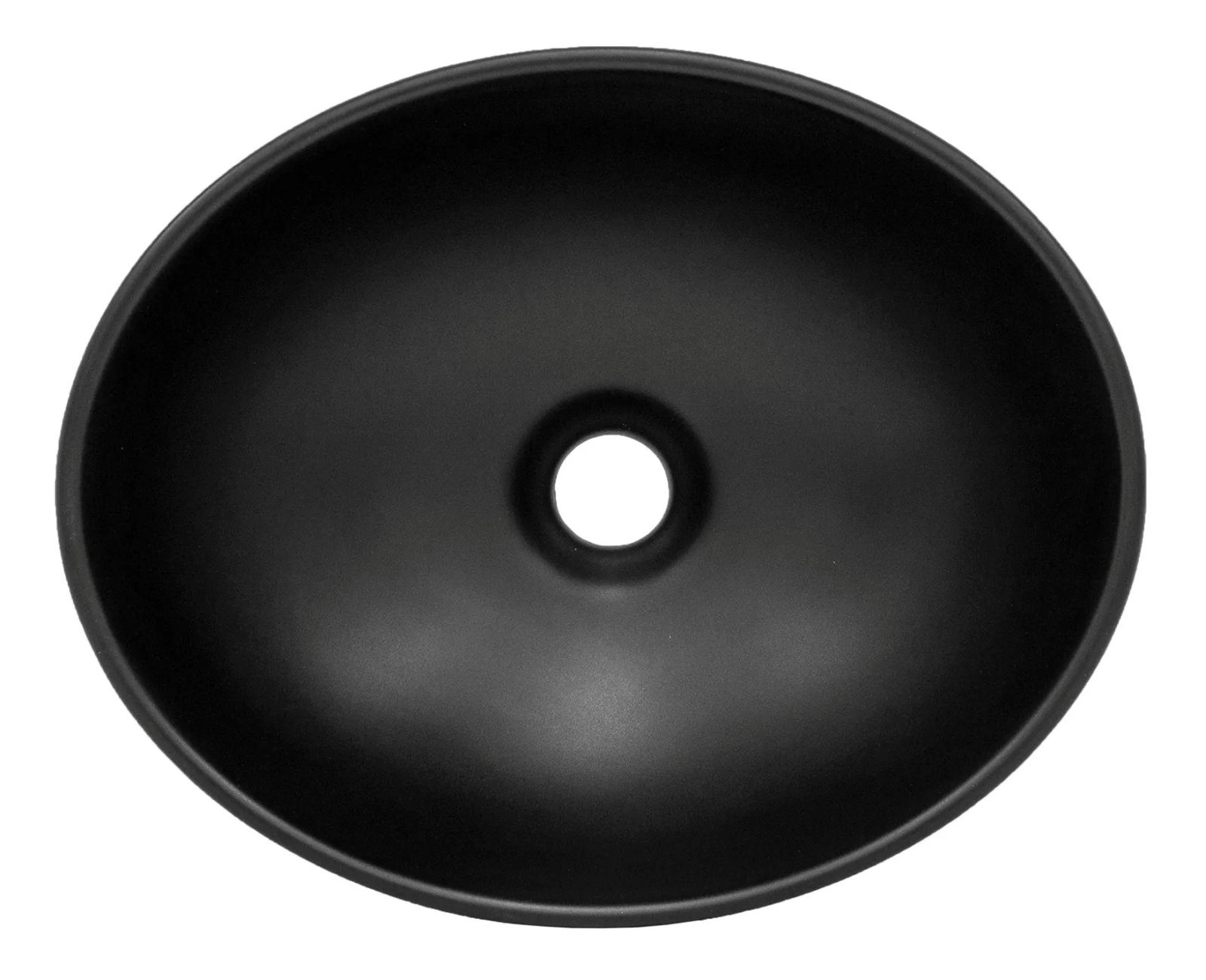 HAGO Aufsatzwaschbecken Keramik Waschbecken oval 410x335x145 mm schwarz matt ohne Überlauf