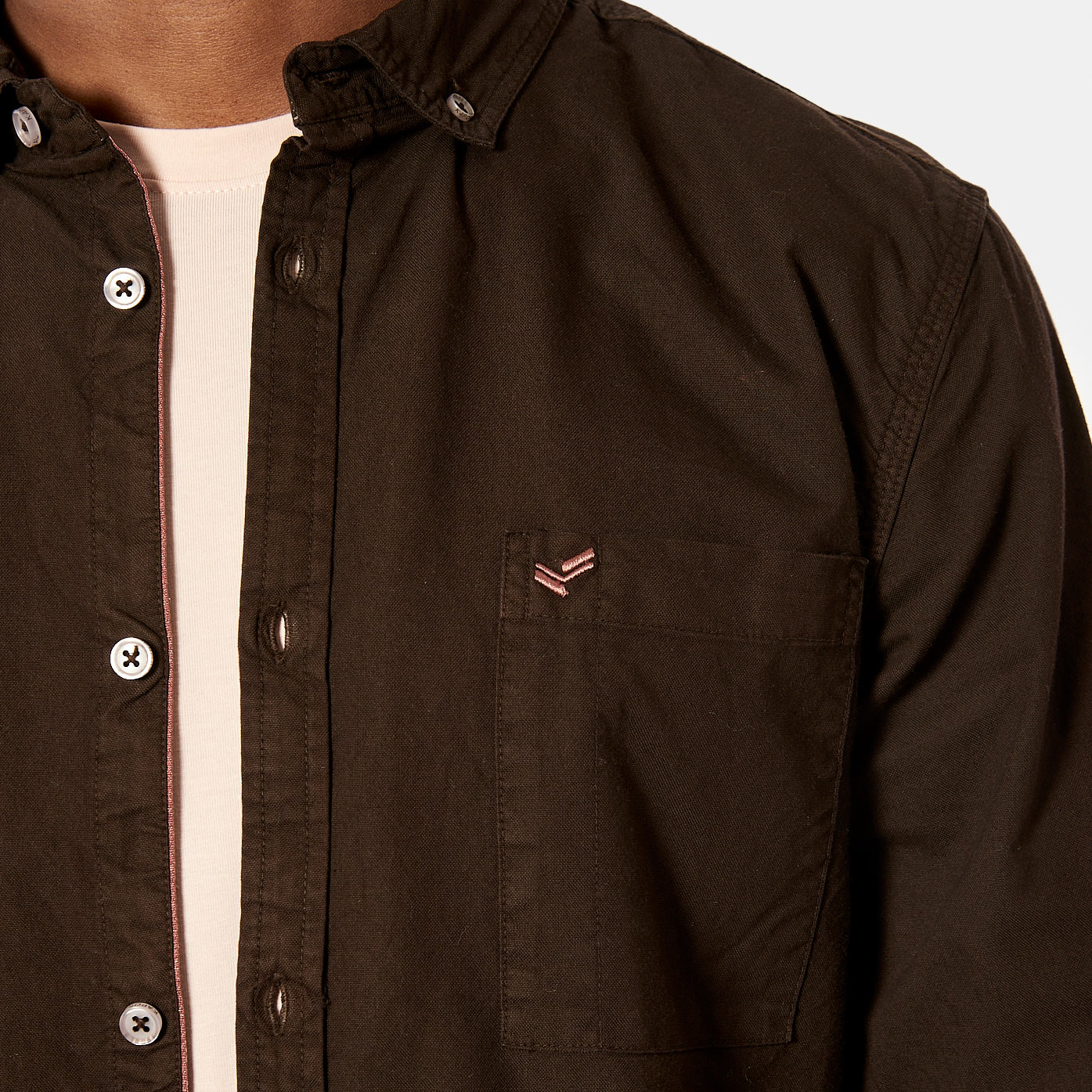TOMEK  Chemise marron Homme en 100% coton