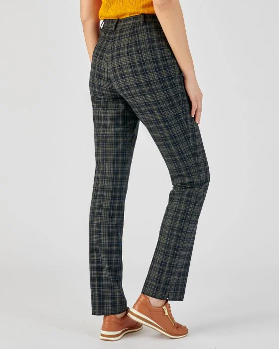 Pantalon droit, lainage aspect flanelle, 2 statures