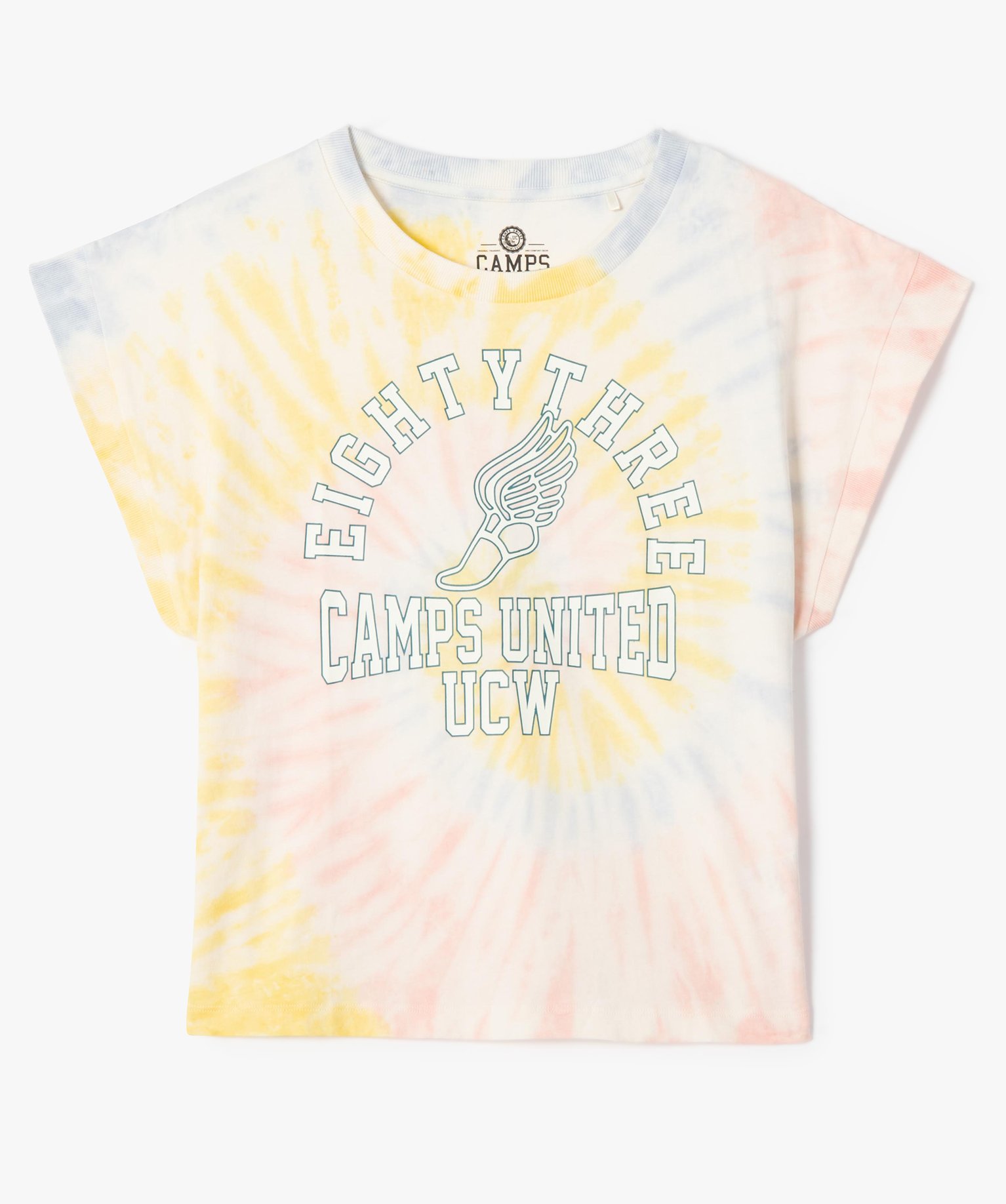 Tee-shirt femme à manches courtes coupe large – Camps United multicolore | GEMO