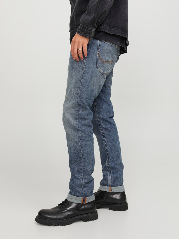 Jack & Jones Slim Fit Jeans Hose Low Rise Stretch Denim Pants JJIGLENN in Dunkelblau günstig kaufen
