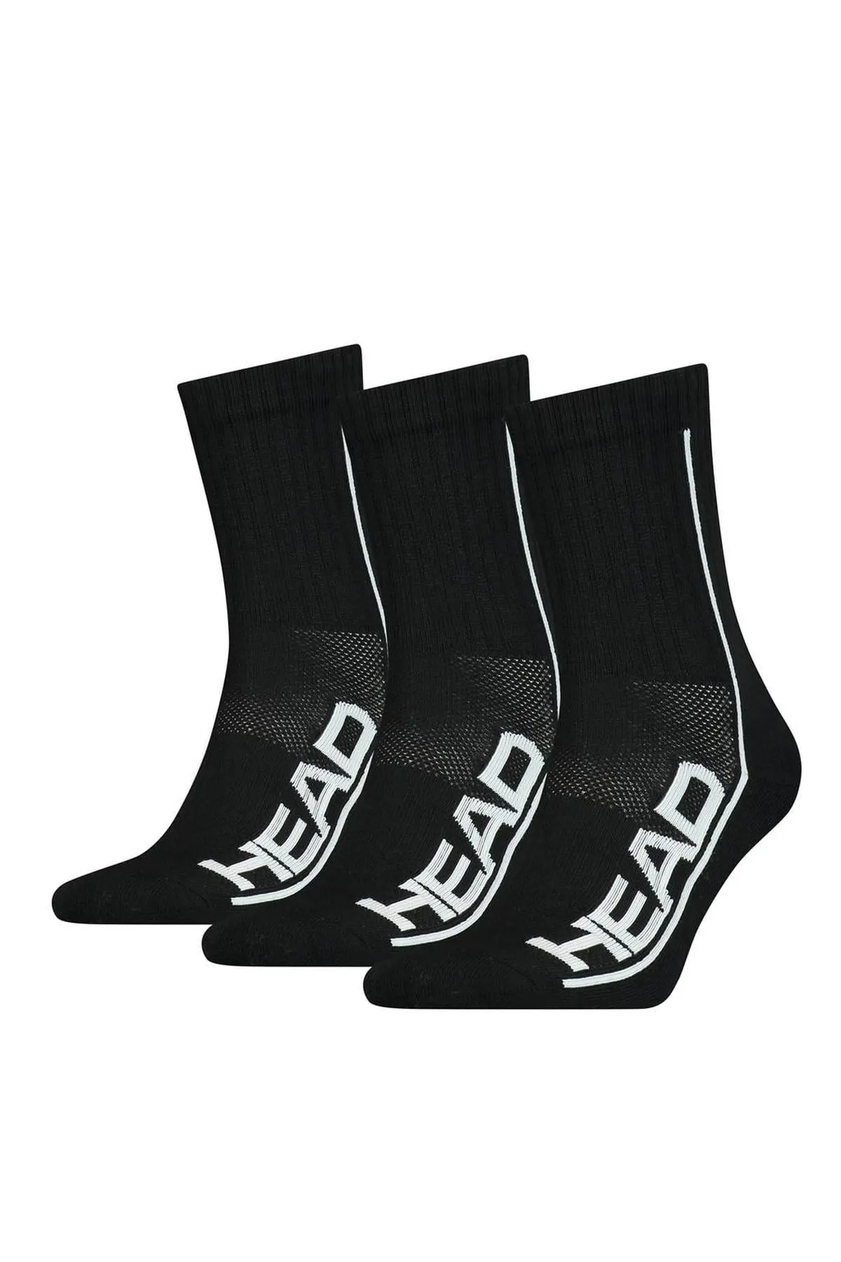 Head  Unisex Crew Socken - 3er Pack, Sportsocken, Mesh-Einsatz, Logo, einfarbig