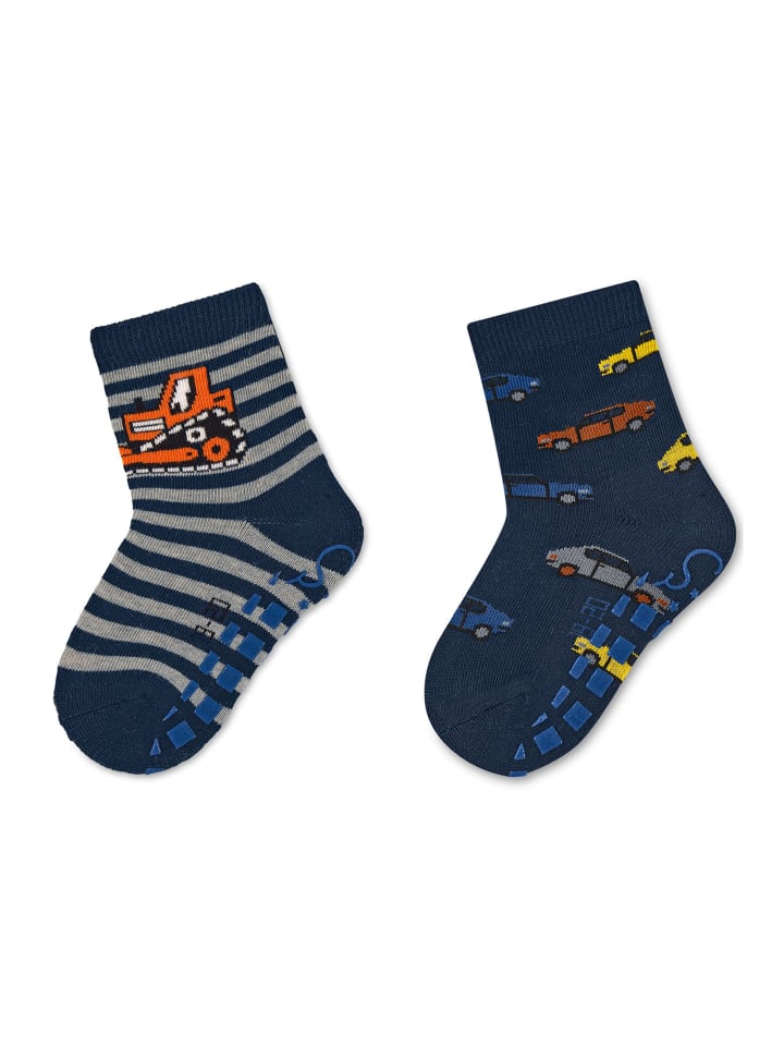 Sterntaler ABS Socken 2er-Pack Bagger   Autos in marineblau günstig kaufen