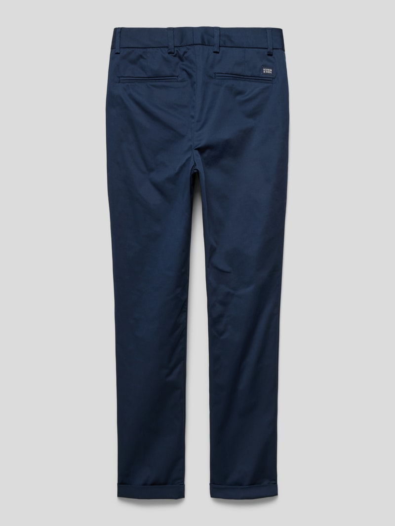 Loose Tapered Fit Stoffhose mit französischen Eingrifftaschen in blau