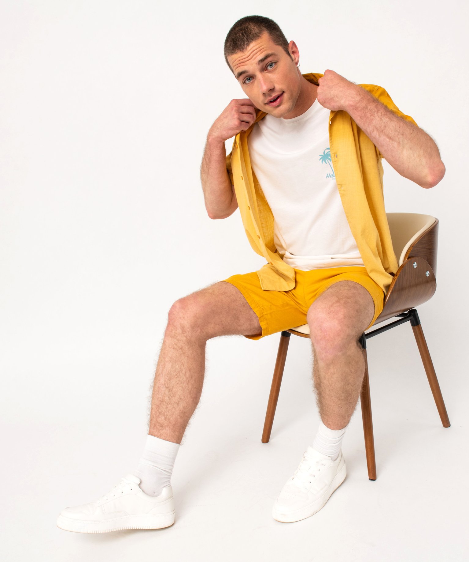 Tee-shirt à manches courtes avec motif palmiers homme blanc | GEMO