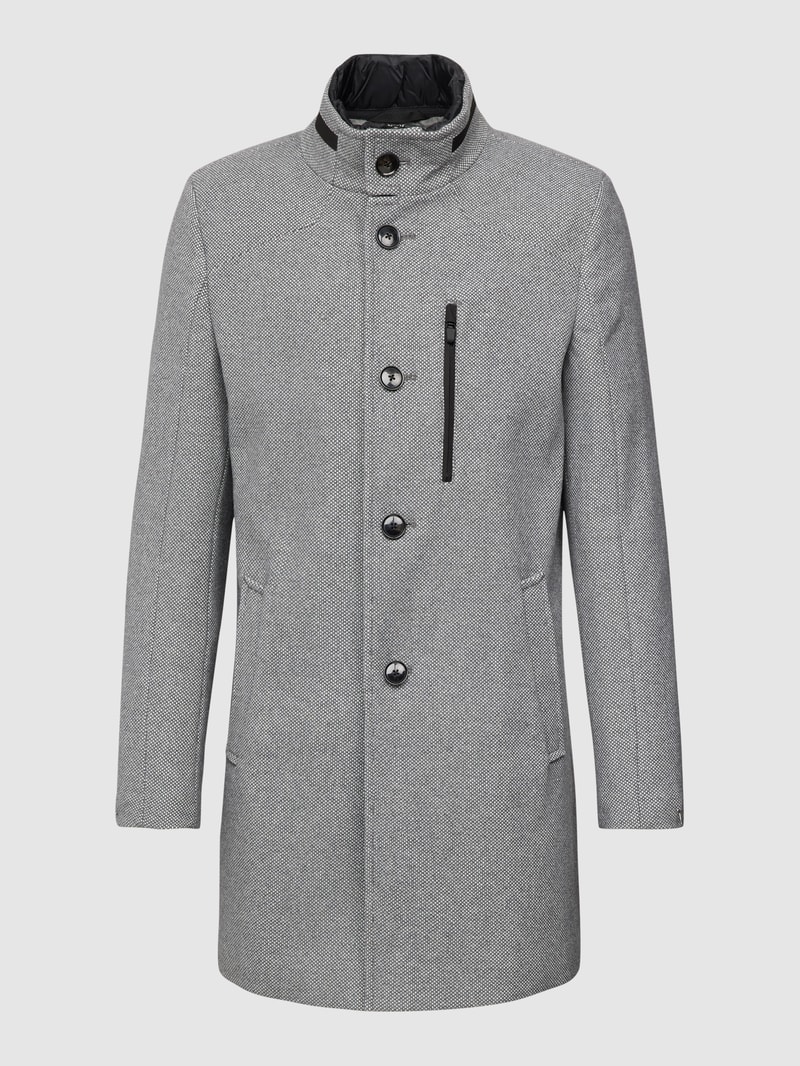 Mantel mit Stehkragen Modell 'Standup Collar' in hellgrau