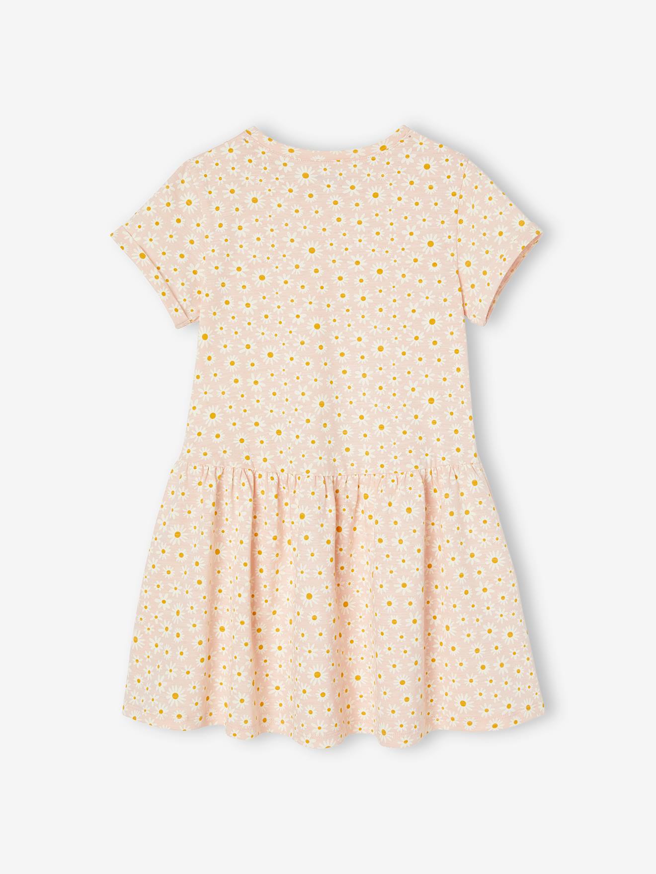 Robe Basics imprimée fille manches courtes bleu clair imprimé cerises