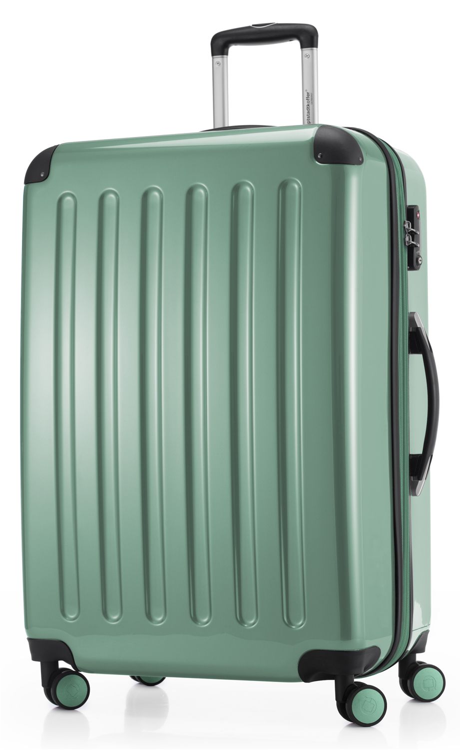 Alex - suitcase hard shell black glossy, TSA, 75 cm, 119 liters