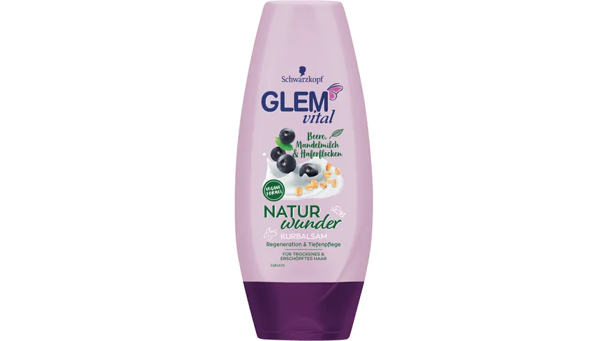 GLEM vital Naturwunder Beere, Mandelmilch & Haferflocken Shampoo 350 ml
