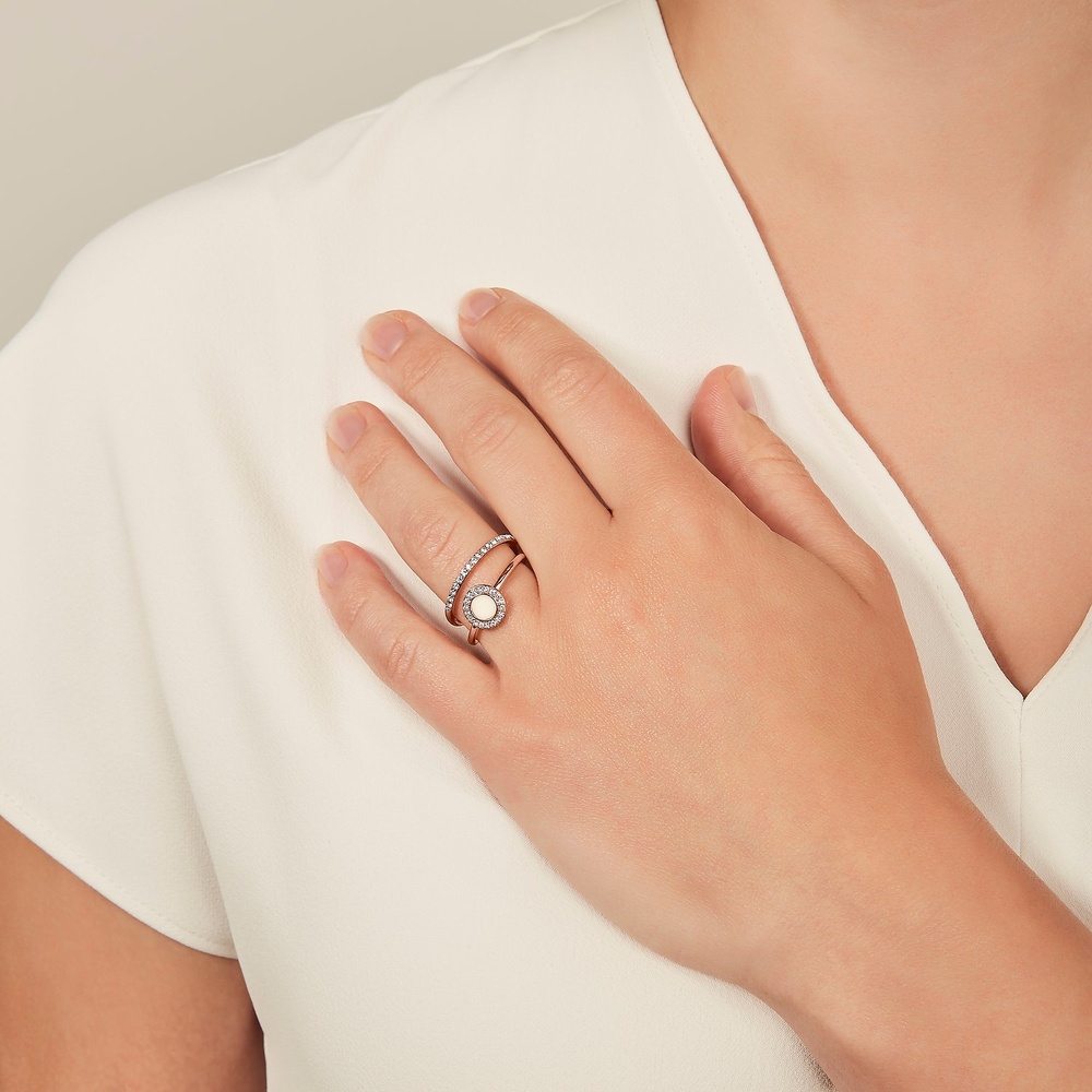 Fossil Bague pour femme Acier inoxydable or rose Bague