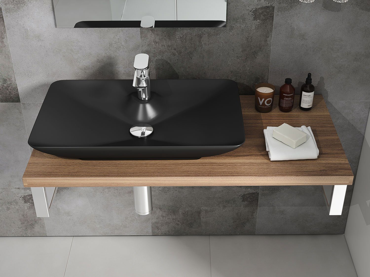 Aqua Bagno Aufsatzwaschbecken Aqua Bagno Design Keramik Aufsatz Waschschale (Packung)