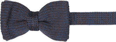 Ascot, Schleife, Strick, braun-blau meliert