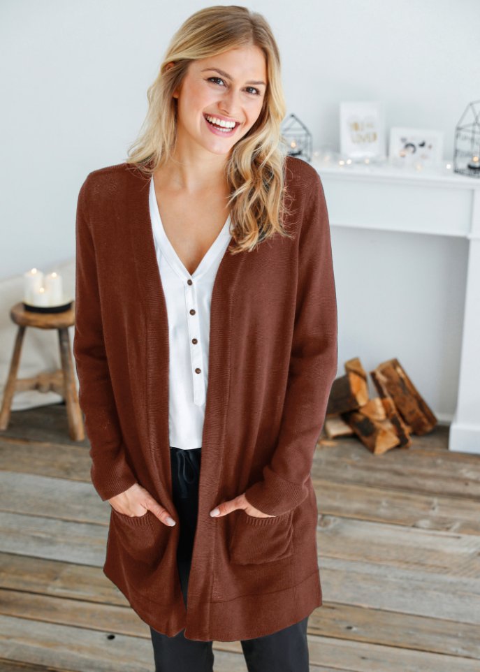 Longstrickjacke, Langarm