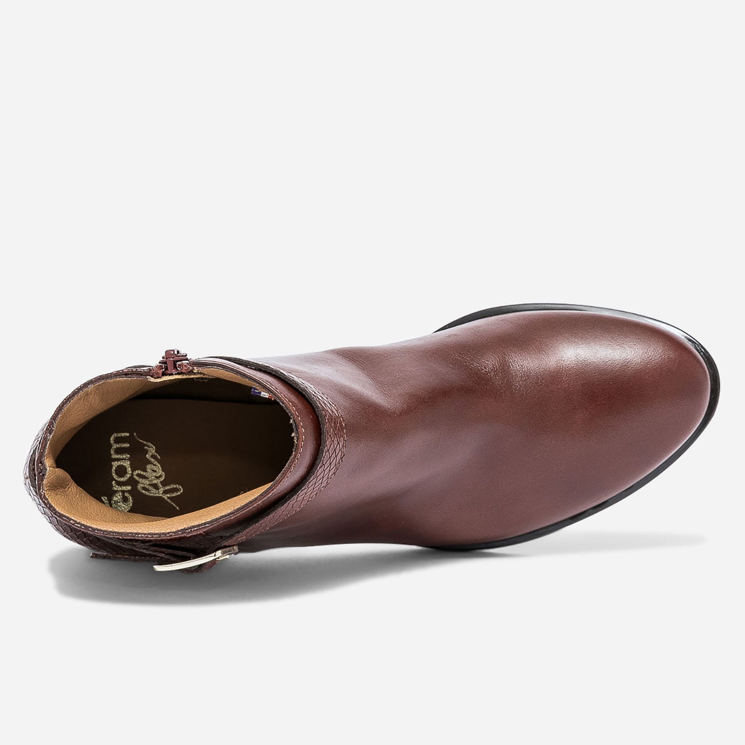 Boots ERAM FLEX cognac en cuir embossé