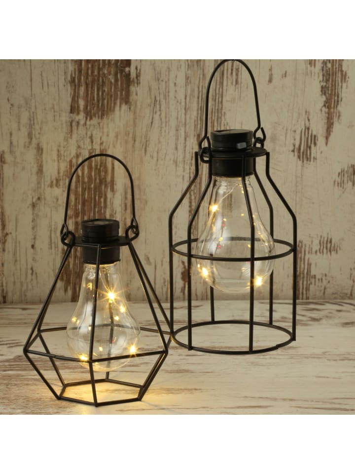 MARELIDA LED Solar Hängeleuchte eckig Industrial Look H: 15cm in schwarz günstig kaufen onesize
