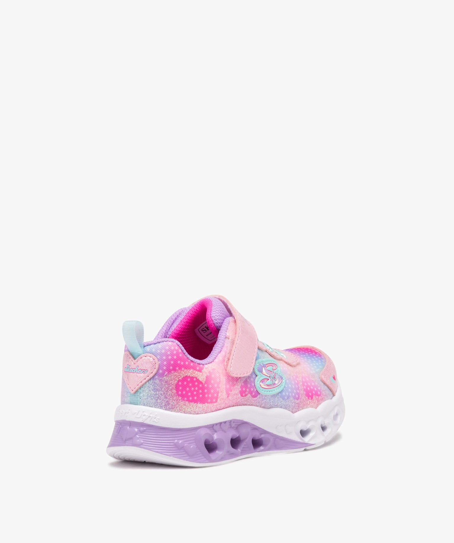 Baskets fille à semelle lumineuse détails coeurs - Skechers rose | GEMO