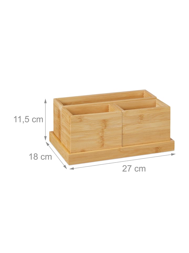 relaxdays 4 tlg. Schreibtisch Organizer Set in Natur günstig kaufen onesize