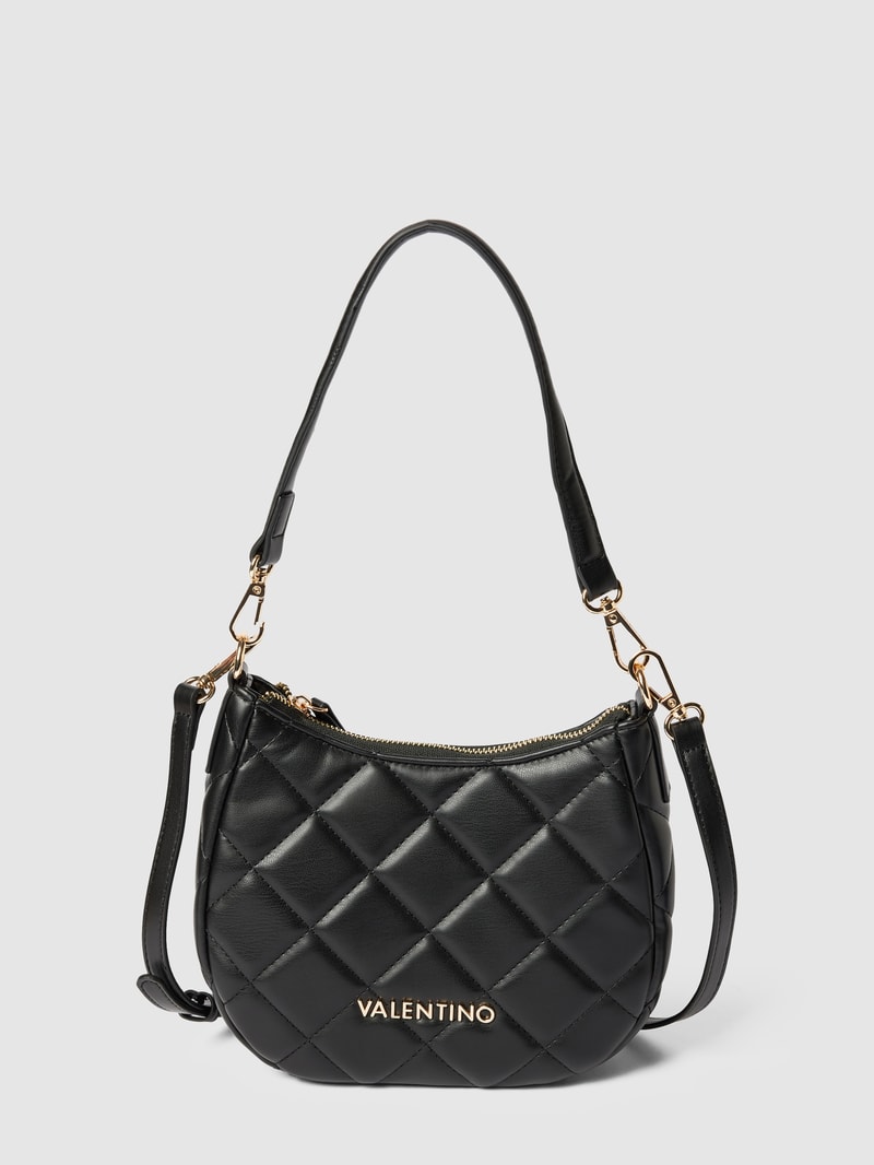 Umhängetasche mit Label-Detail Modell 'OCARINA' in schwarz