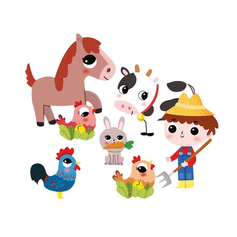 50 grandes gommettes A la ferme Petites mains - Lito