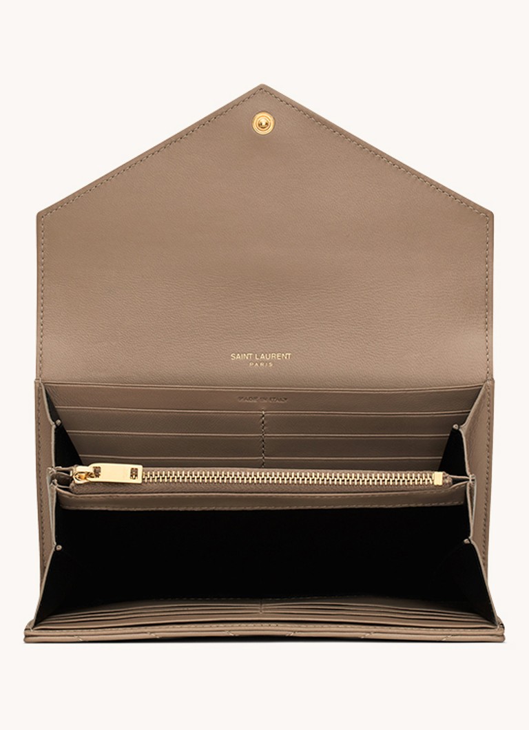 Pikowany portfel ze skóry jagnięcej Saint Laurent Cassandre