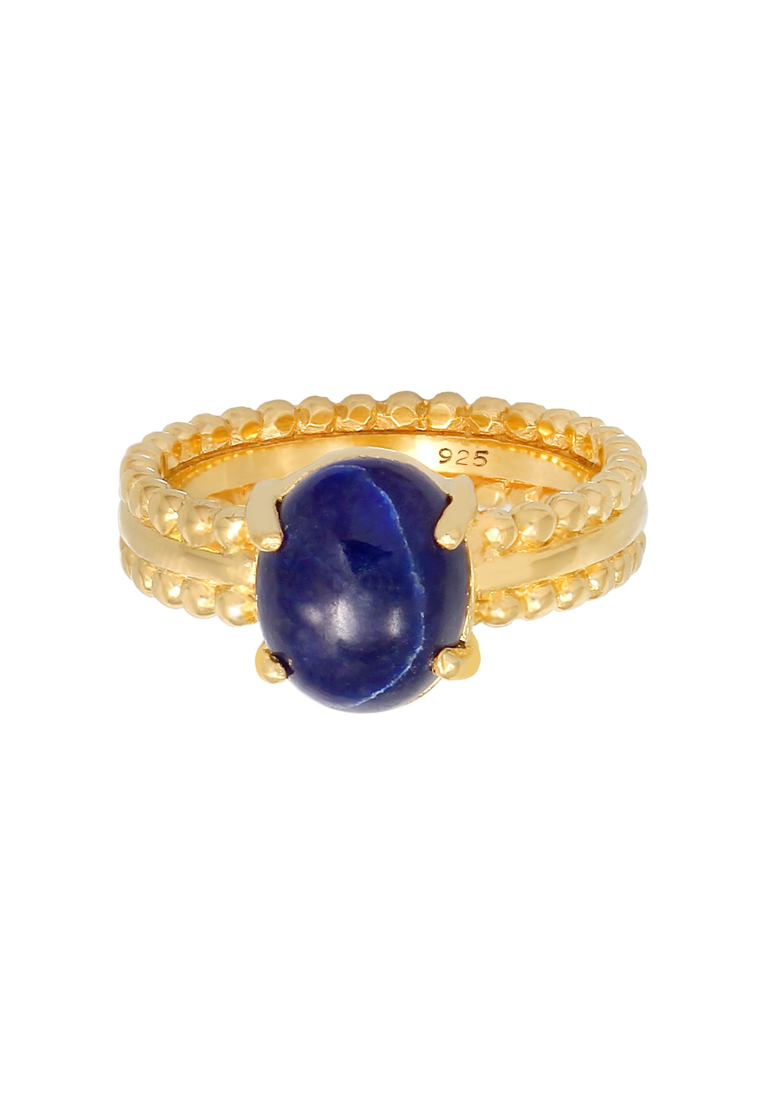 Elegante anello da donna Elli PREMIUM con pietra di lapislazzuli, in argento sterling 925/1000 e placcatura in oro.