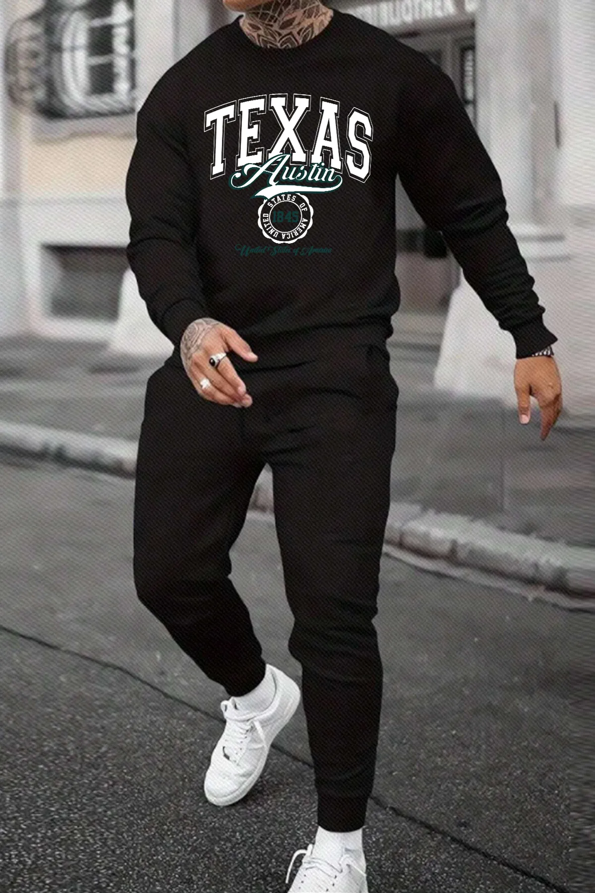 uyguntarz  Unisex-Anthrazit-Trainingsanzug-Set