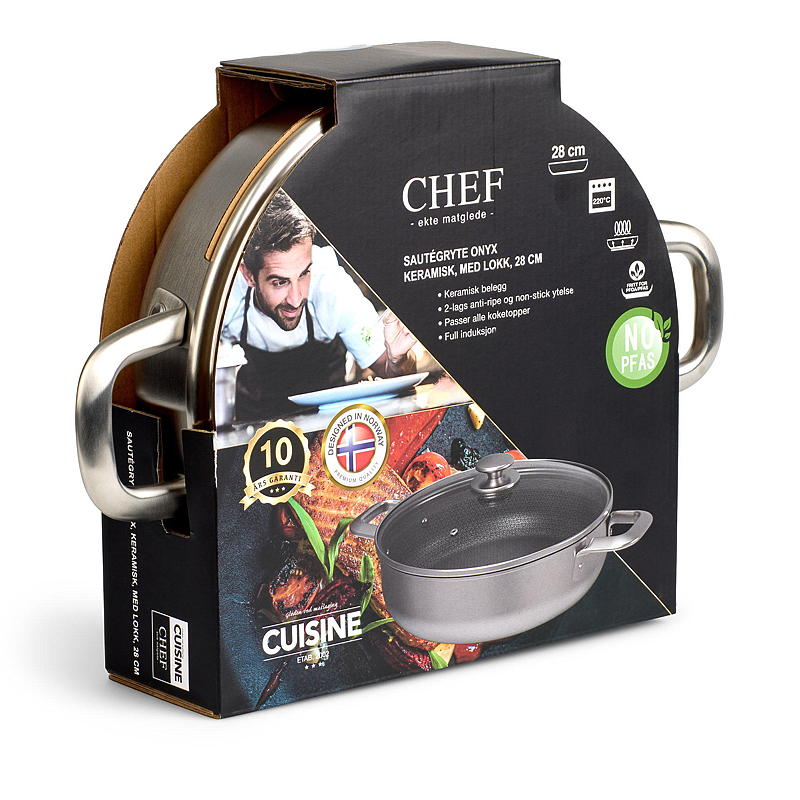 Cuisine Chef Sautegryte ø 28 cm m/lokk Onyx keramisk Cuisine
