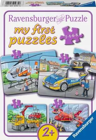 Kinderpuzzle ab 2 Jahren - Meine Einsatzfahrzeuge - 2 + 4 + 6 + 8 Teile