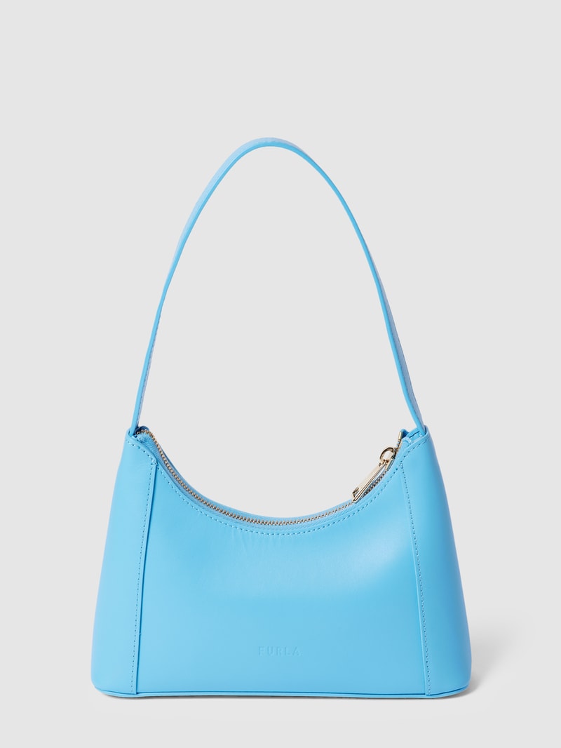 Handtasche mit Label-Detail Modell 'DIAMANTE' in aqua blau