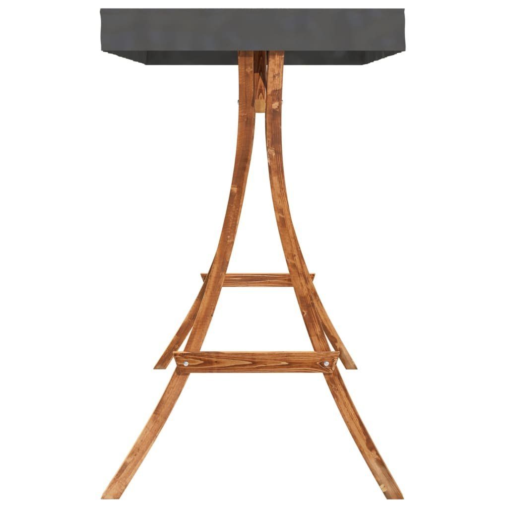 vidaXL Hollywoodschaukel Schaukelgestell mit Dach Anthrazit Bugholz mit Teak-Finish Holz