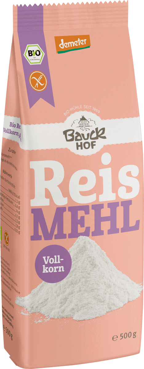 Reismehl Vollkorn, glutenfrei, 500 g