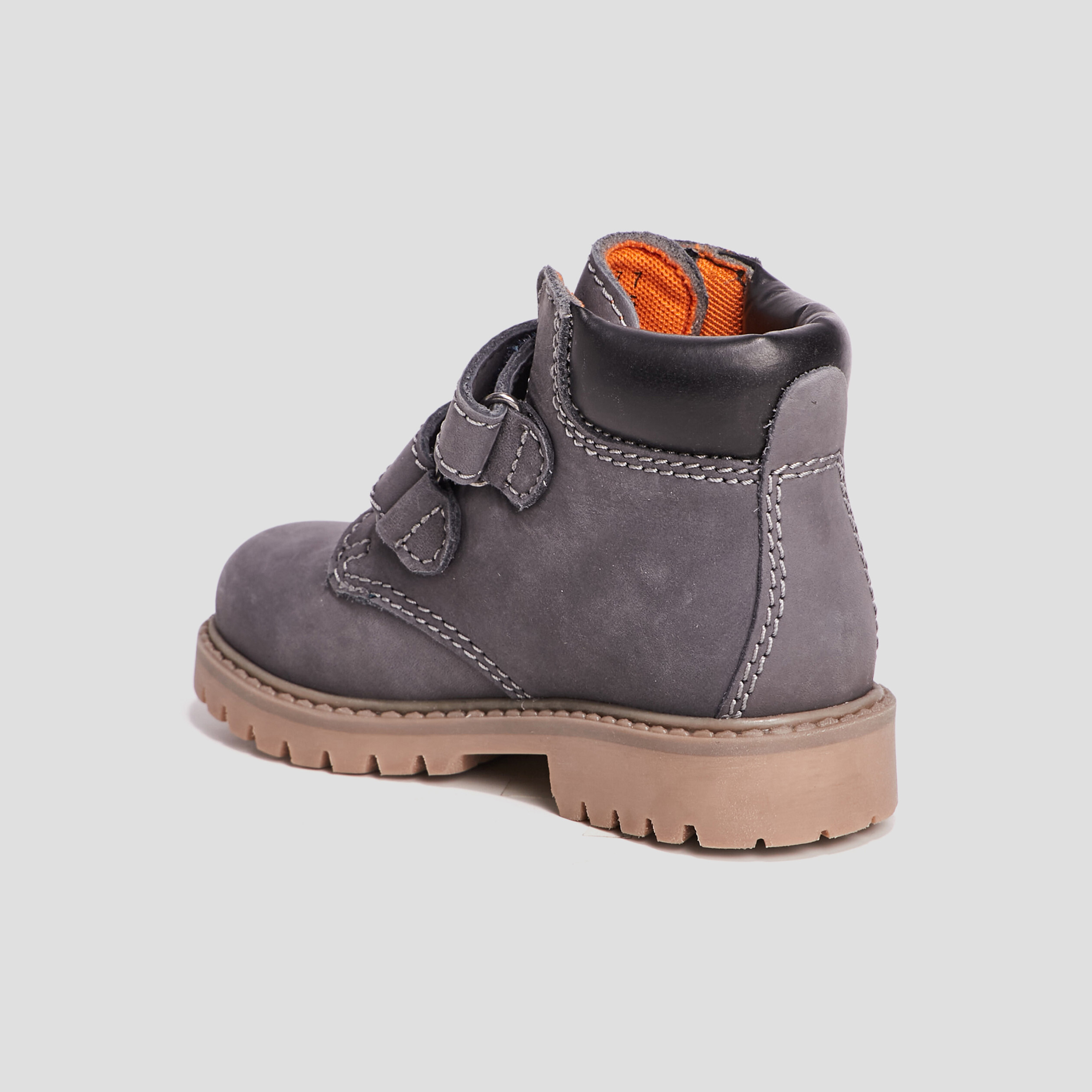 Bottines à scratchs en cuir bleu garçon | La Halle